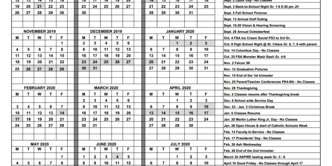 Printable Catholic Calendar 2023