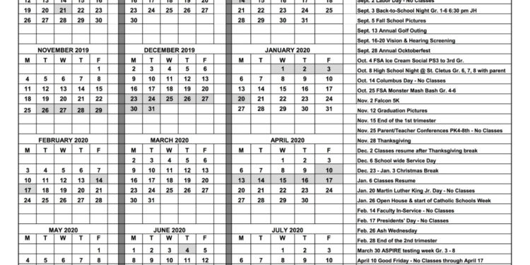 Printable Catholic Calendar 2023