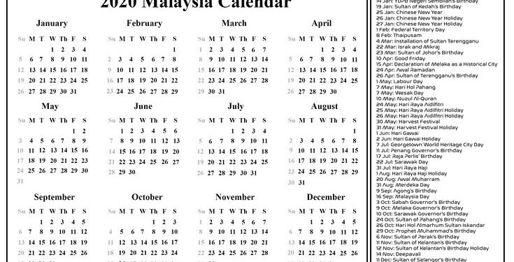 2023 Malaysia Public Holiday Calendar Printable