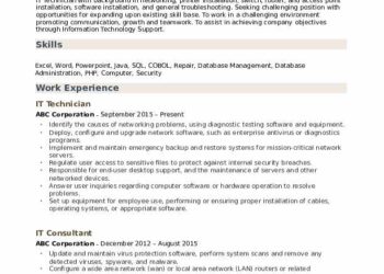 It Technician Resume