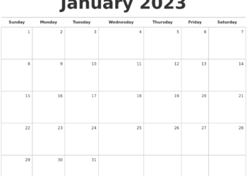 Small January 2023 Calendar Printable