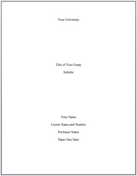 Cover Page for Assignment