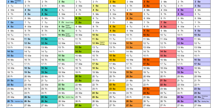 Printable Monthly Calendar 2023 Australia