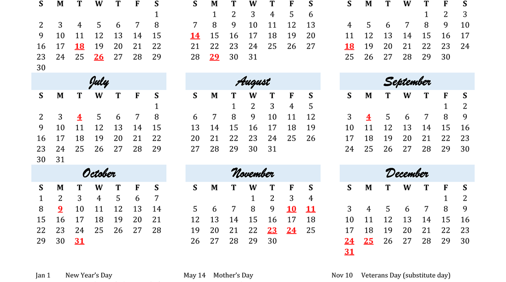 2023 Printable Calendar With Holidays USA