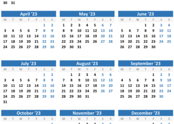 2023 Calendar Printable Yearly