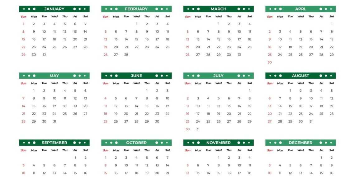 2023 Colorful Monthly Calendar Printable