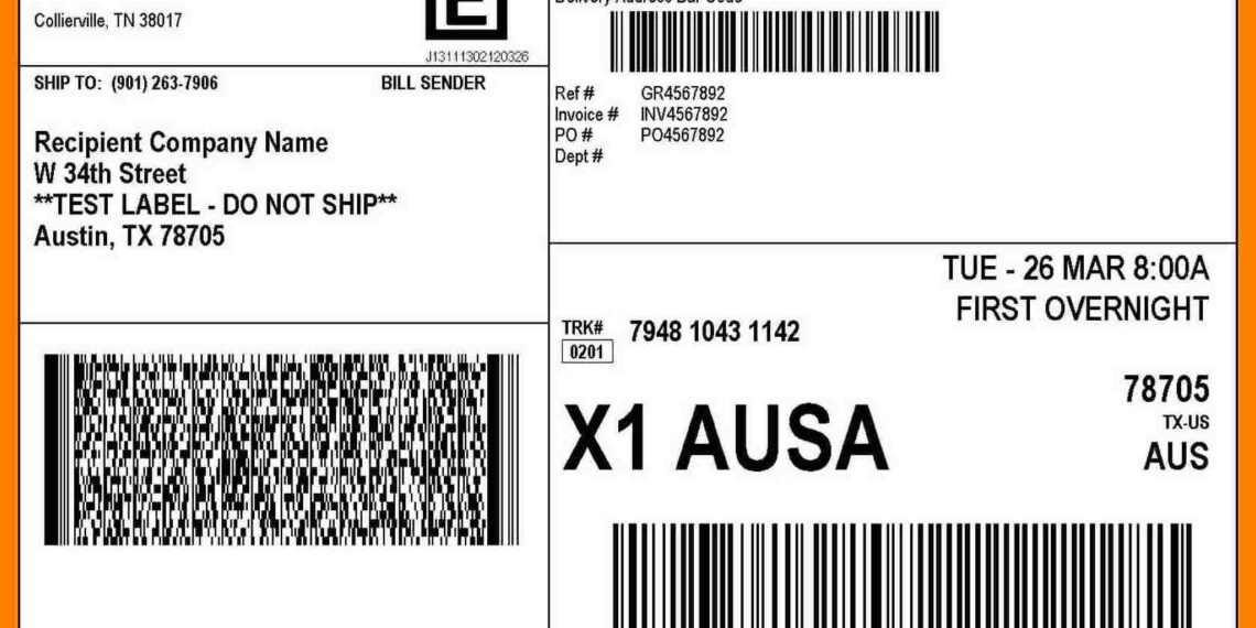 Shipping Labels Template