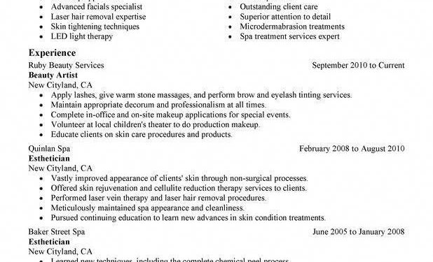 Beautician Resume Skills and Samples