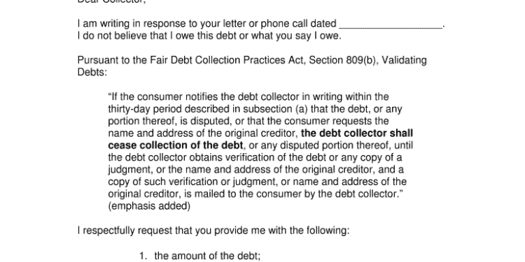 Debt Dispute Letter