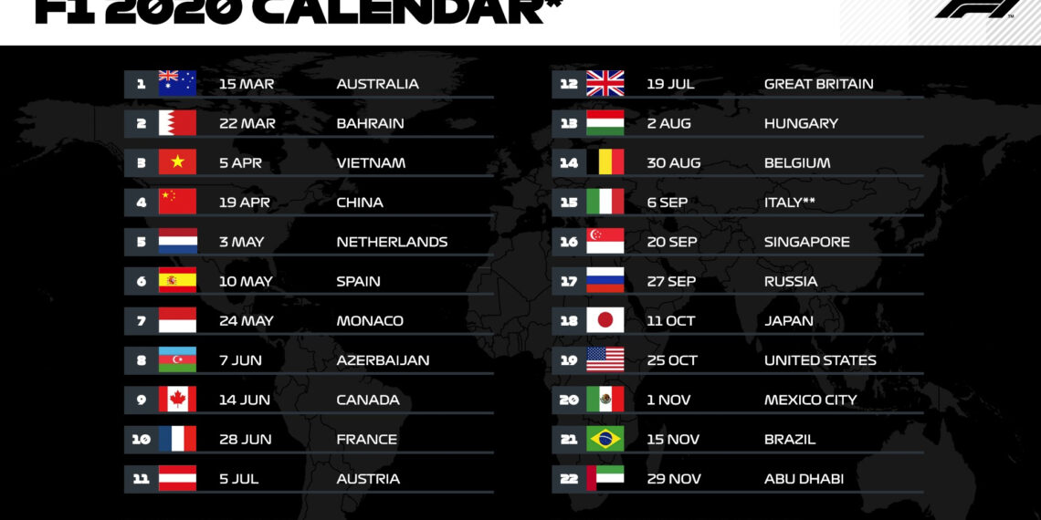 Printable F1 2023 Calendar Telecast