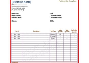 Packing Slip Template