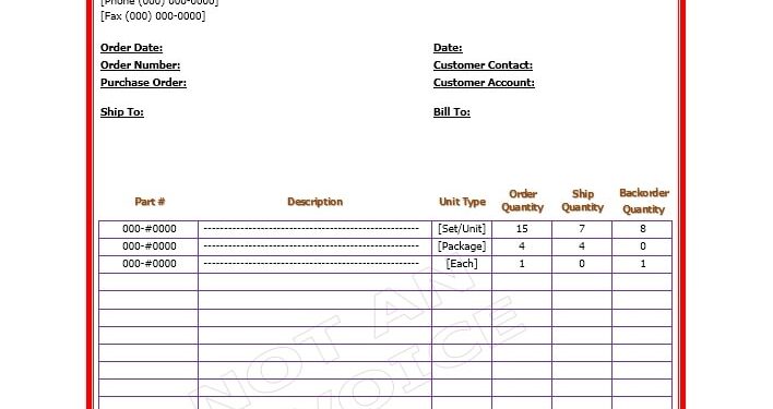 Packing Slip Template