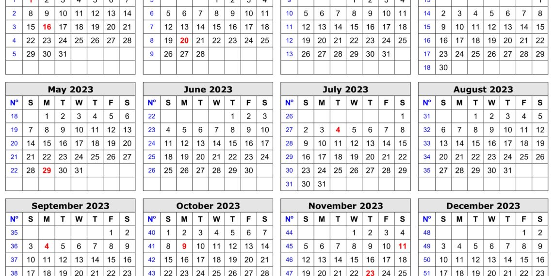 Free Printable Workout Calendar 2023
