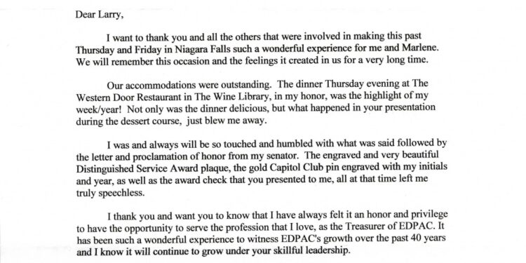 Thank You Letter for A Retirement Party