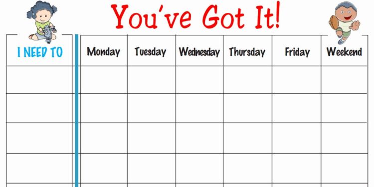 Weekly Behaviour Chart