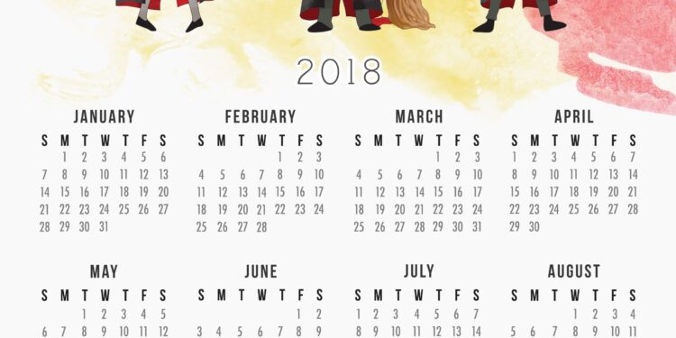 Free Printable Harry Potter Calendar 2023