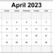 Calendar 2023 April Printable