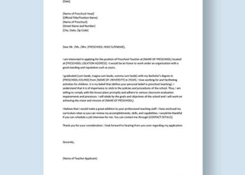 Kindergarten Teacher Cover Letter