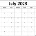 Free Printable Calendar July 2023 July