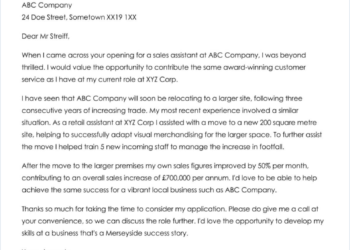 Cover Letter for Controller