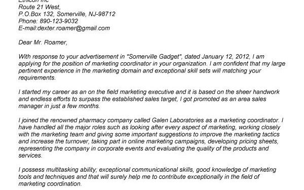 Event Coordinator Cover Letter