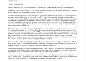 Networking Job Cover Letter