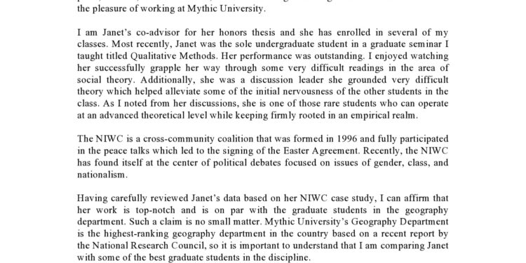 Scholarship Recommendation Letter