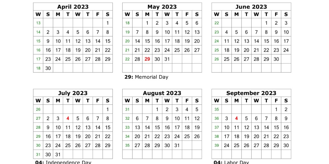 Vertical Printable Calendar 2023 (pdf, word, excel)