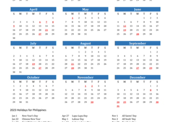 Free Colorful Printable 2023 Calendar With Holidays