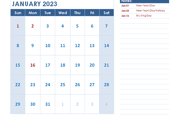 Free Printable Monthly Calendar 2023 Landscape