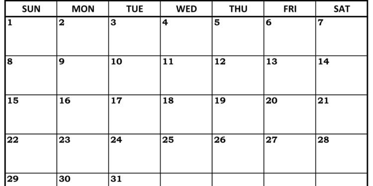 Blank Printable Calendar January 2023