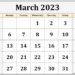Free Printable March Calendar 2023 Monthly