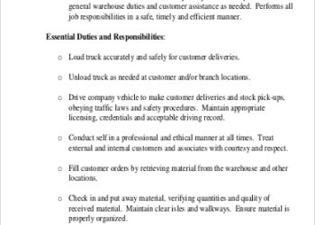 Delivery Driver Job Description