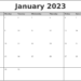 January 2023 Monthly Calendar Printable