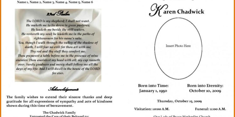 Fill in The Blank Obituary Template