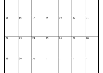 Printable Blank Monthly Calendar 2023