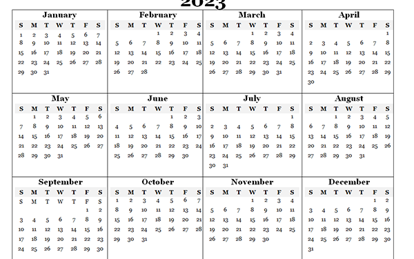 Pretty Free Printable Calendar 2023