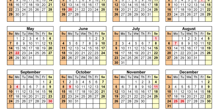 2023 Calendar Printable Canada