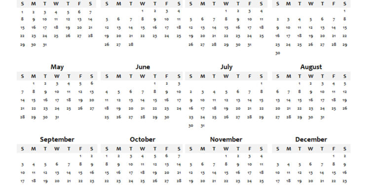 Free Printable Wallet Size Calendar 2023