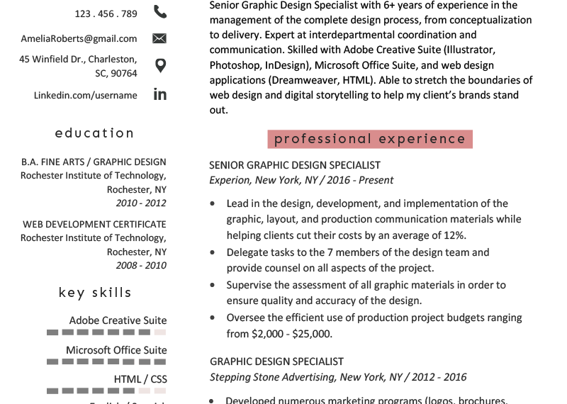 Graphic Designer Resume Template