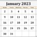 Free Printable Monthly Calendar January 2023