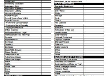 Small Business Worksheets