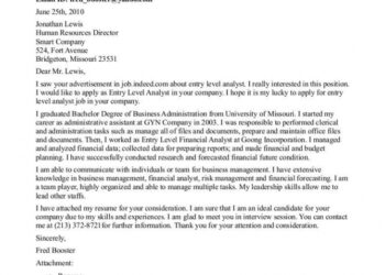 Cover Letter for Finance Job