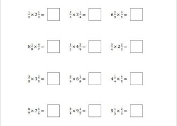Multiplying Fractions Worksheet Template