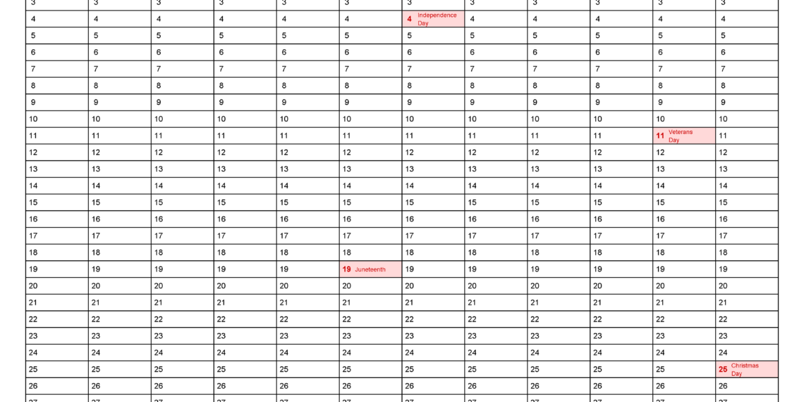 Perpetual Calendar Template