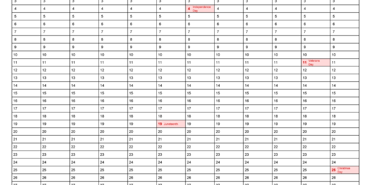 Perpetual Calendar Template