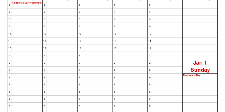Weekly Calendar 2023 Printable Word